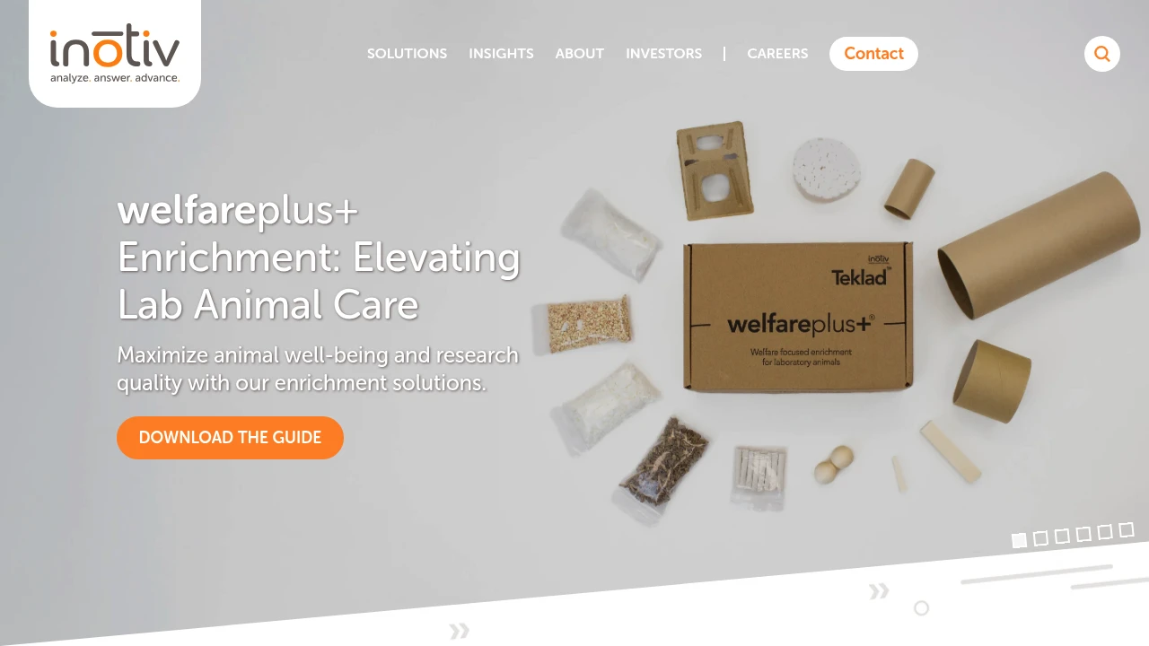 Screenshot of Inotiv website