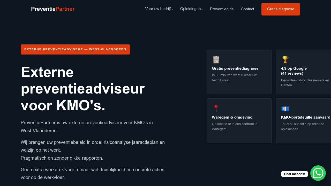 Screenshot of PreventiePartner website