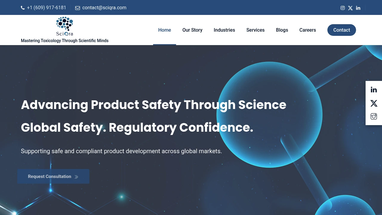 Screenshot of SciQra website