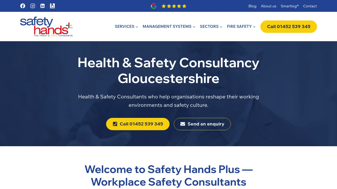 Screenshot of Safety Hands Plus website