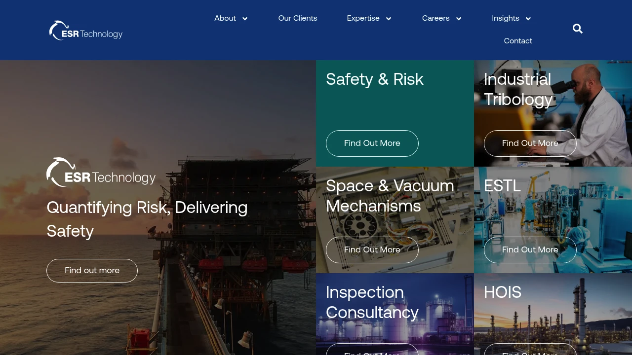 Screenshot of ESR Technology website