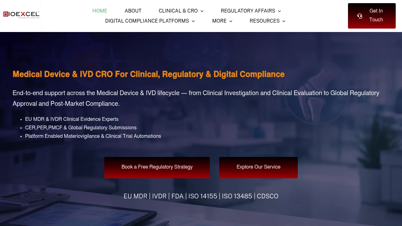 Screenshot of Bioexcel website