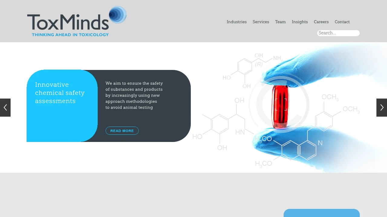 Screenshot of ToxMinds website