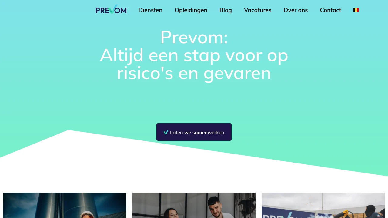Screenshot of Prevom website