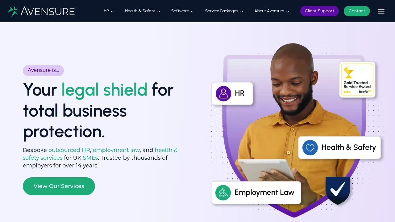 Screenshot of Avensure website