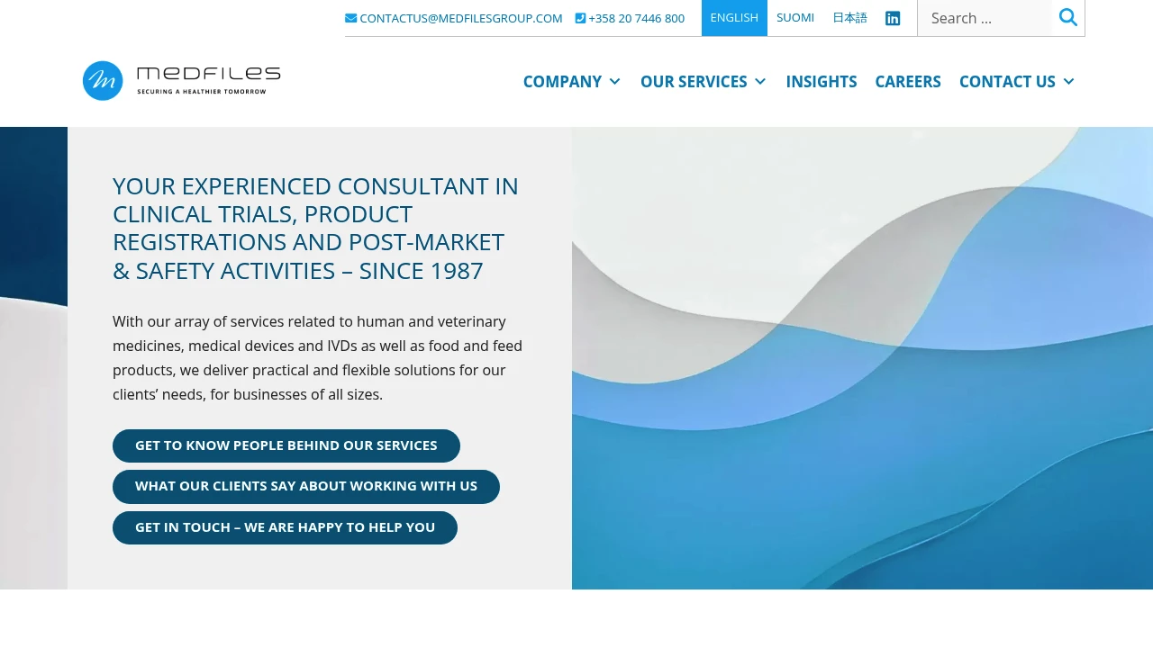 Screenshot of Medfiles Group website