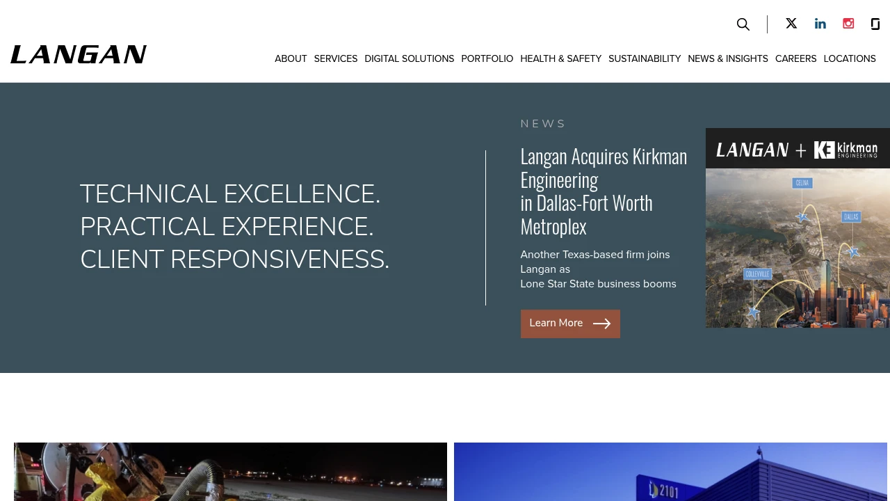 Screenshot of Langan website