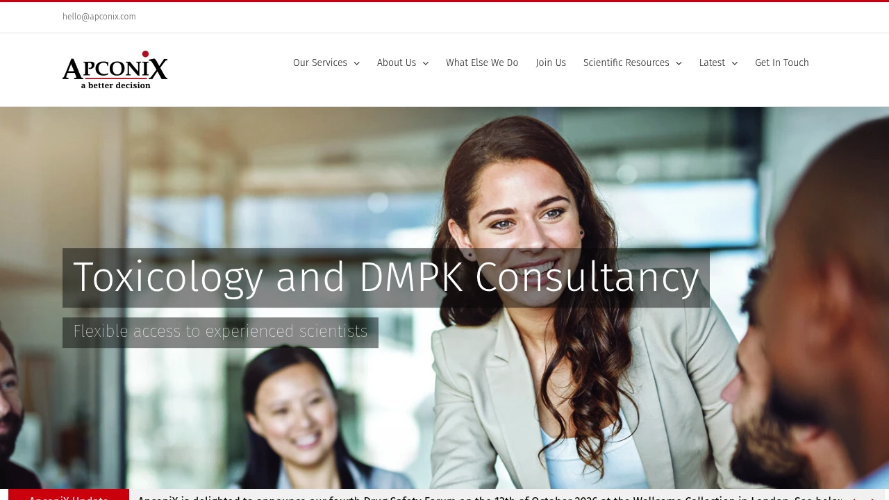 Screenshot of ApconiX website