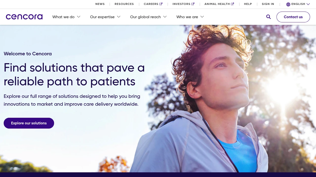 Screenshot of Cencora website